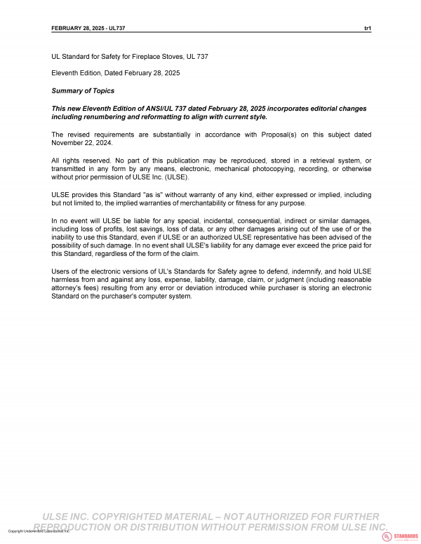 UL 737 PDF UL 737 PDF